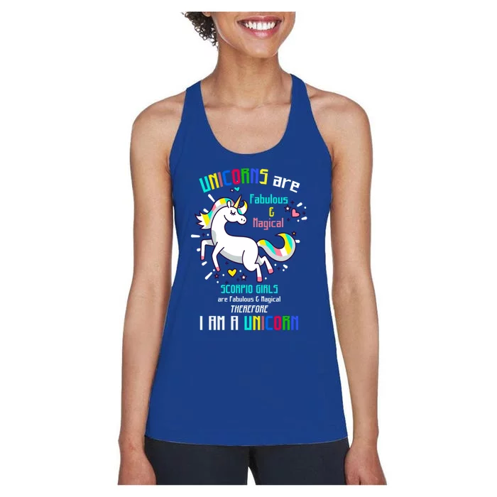 Scorpio Sign Unicorns Scorpio Are Fabulous Birth Gift Women's Racerback Tank