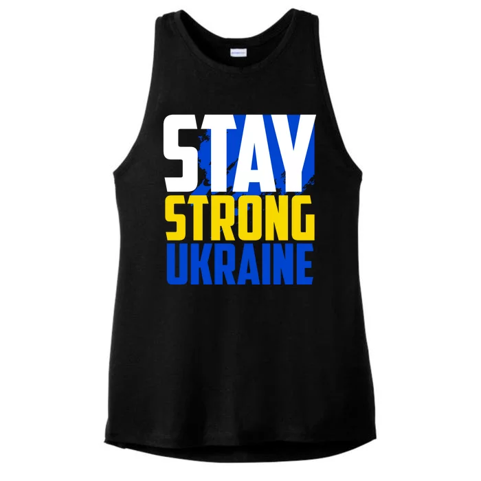 Stay Strong Ukraine Ladies Tri-Blend Wicking Tank