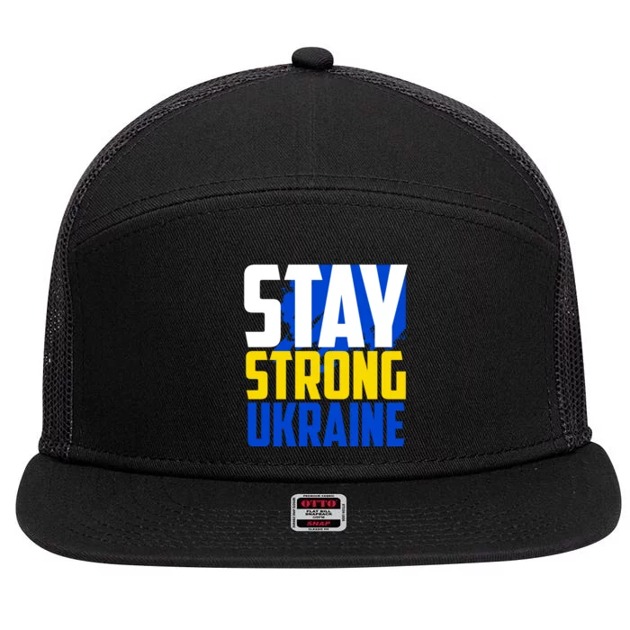 Stay Strong Ukraine 7 Panel Mesh Trucker Snapback Hat