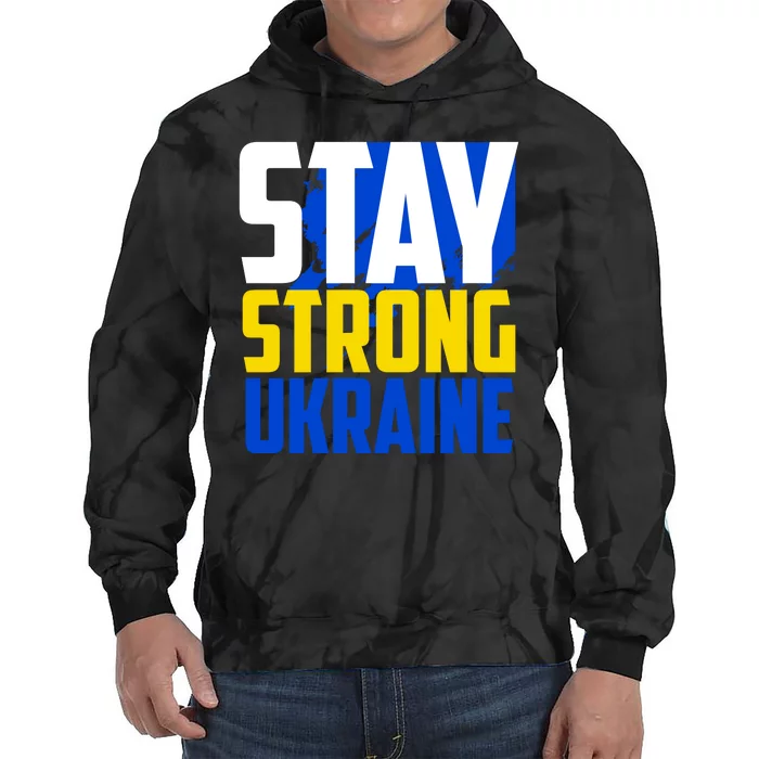 Stay Strong Ukraine Tie Dye Hoodie