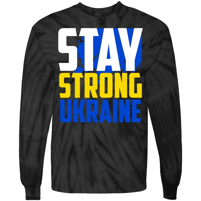 Stay Strong Ukraine Tie-Dye Long Sleeve Shirt