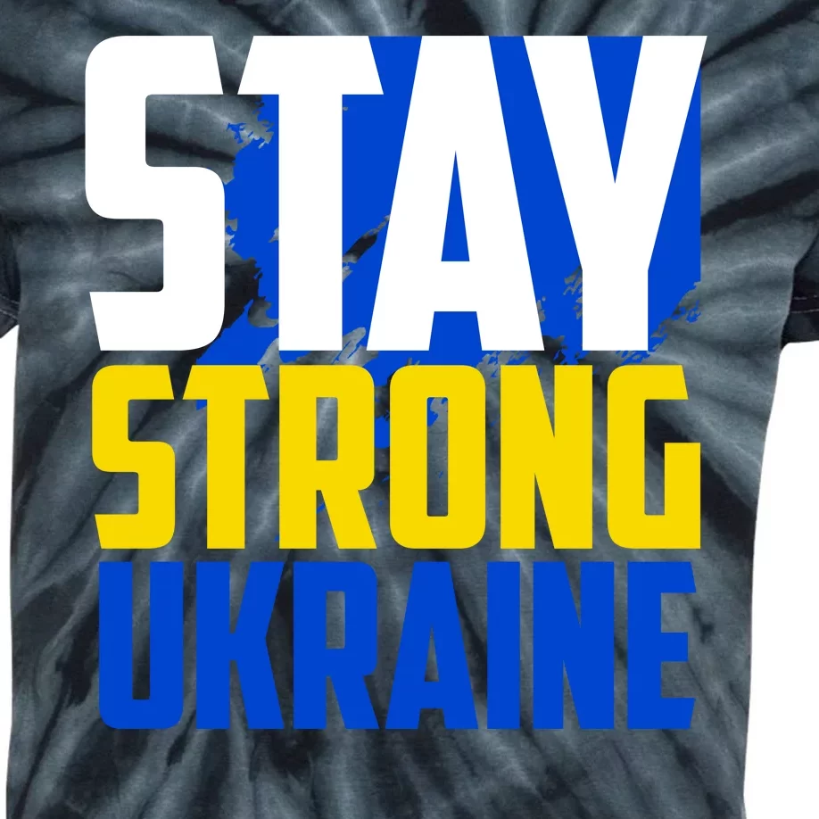 Stay Strong Ukraine Kids Tie-Dye T-Shirt