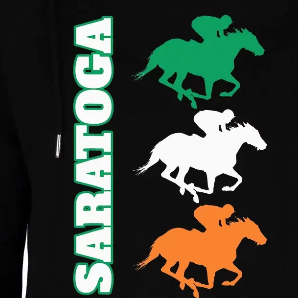 Saratoga Springs Upstate New York Horse Racing Womens Funnel Neck Pullover Hood