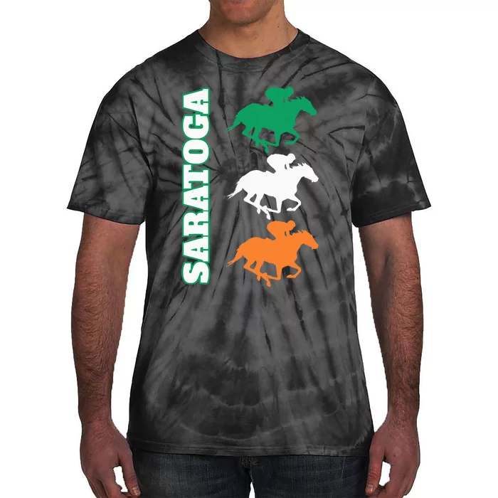 Saratoga Springs Upstate New York Horse Racing Tie-Dye T-Shirt