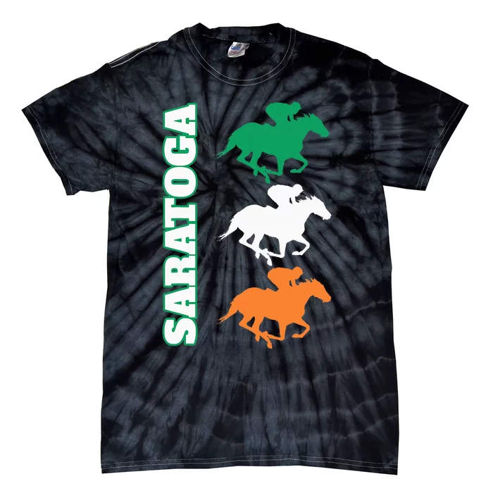 Saratoga Springs Upstate New York Horse Racing Tie-Dye T-Shirt