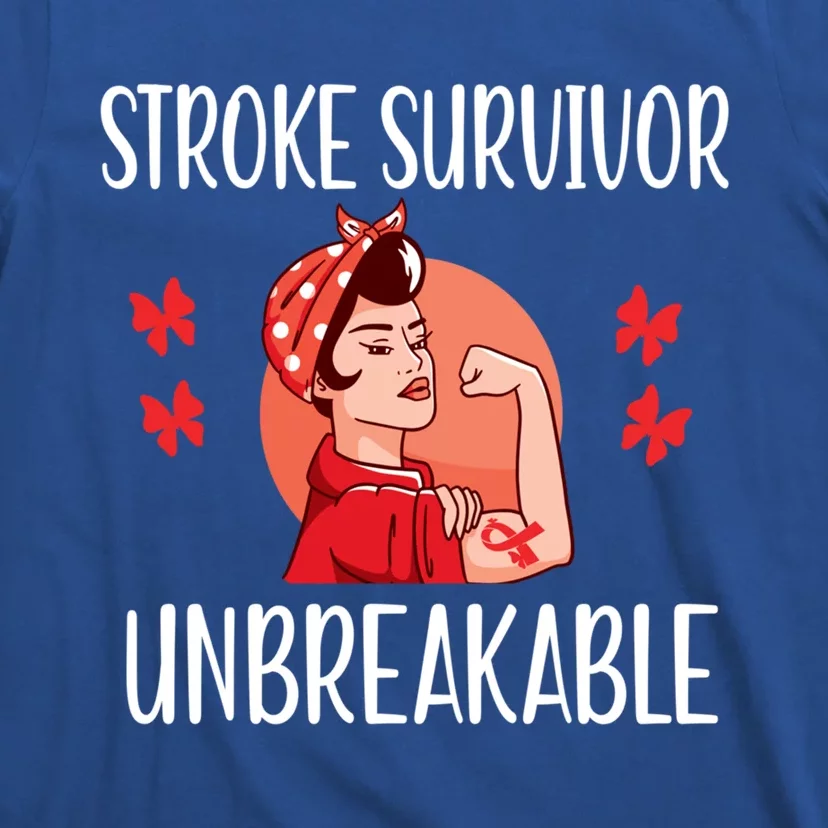 Stroke Survivor Unbreakable Red Ribbon Stroke Warrior Gift T-Shirt