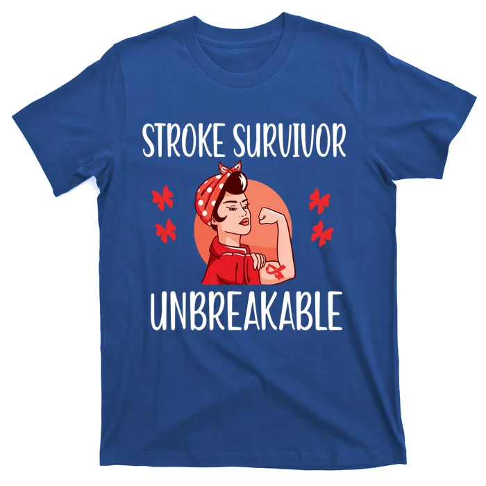 Stroke Survivor Unbreakable Red Ribbon Stroke Warrior Gift T-Shirt