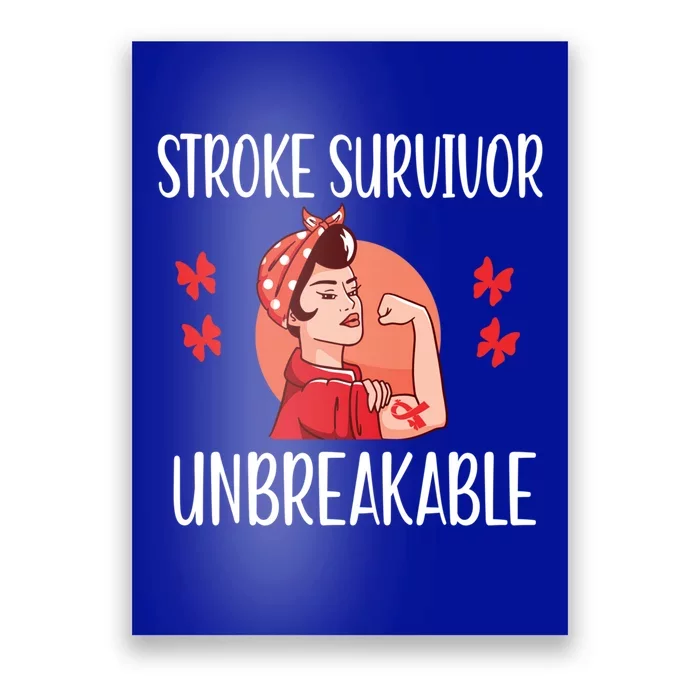 Stroke Survivor Unbreakable Red Ribbon Stroke Warrior Gift Poster