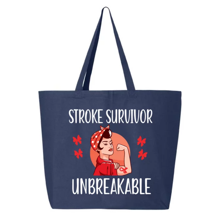 Stroke Survivor Unbreakable Red Ribbon Stroke Warrior Gift 25L Jumbo Tote