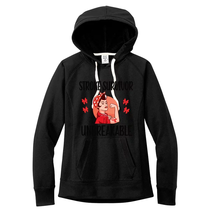 Stroke Survivor Unbreakable Stroke Warrior Gift Women's Fleece Hoodie