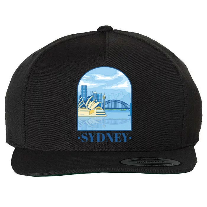 Sydney Skyline View Wool Snapback Cap