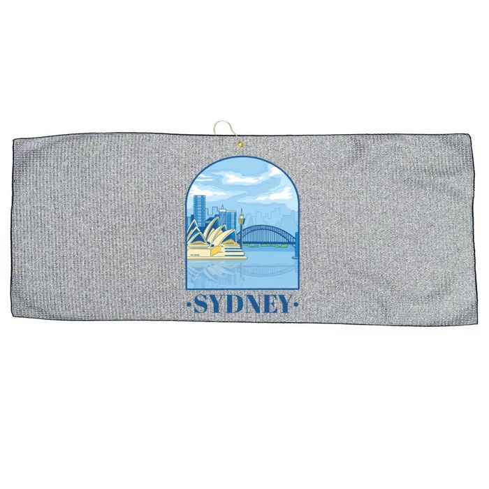 Sydney Skyline View Large Microfiber Waffle Golf Towel