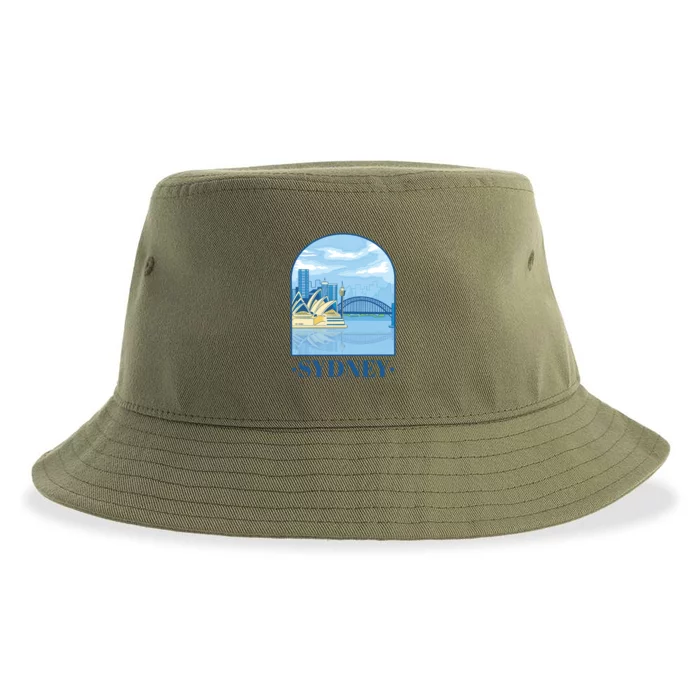 Sydney Skyline View Sustainable Bucket Hat