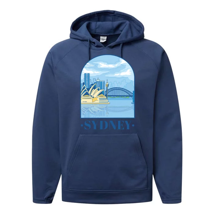 Sydney Skyline View Performance Fleece Hoodie