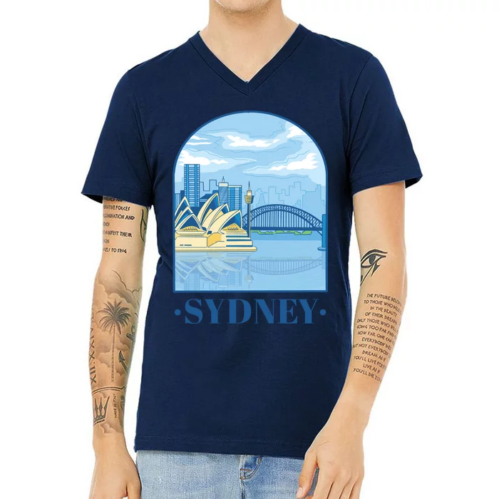 Sydney Skyline View V-Neck T-Shirt