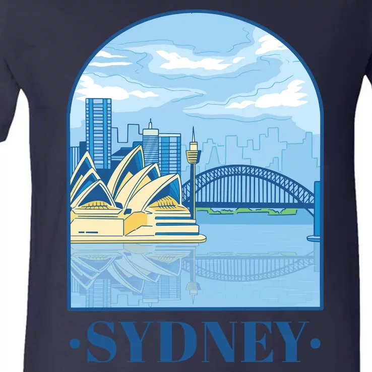 Sydney Skyline View V-Neck T-Shirt