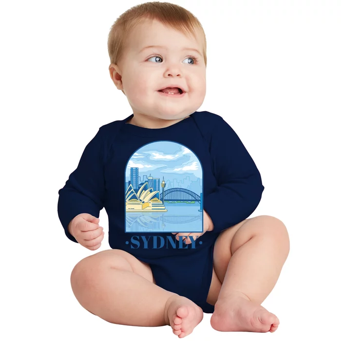 Sydney Skyline View Baby Long Sleeve Bodysuit