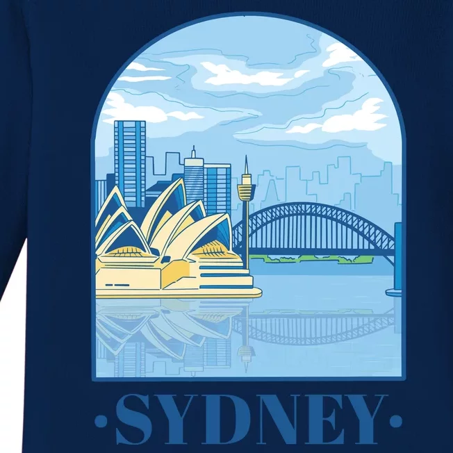 Sydney Skyline View Baby Long Sleeve Bodysuit