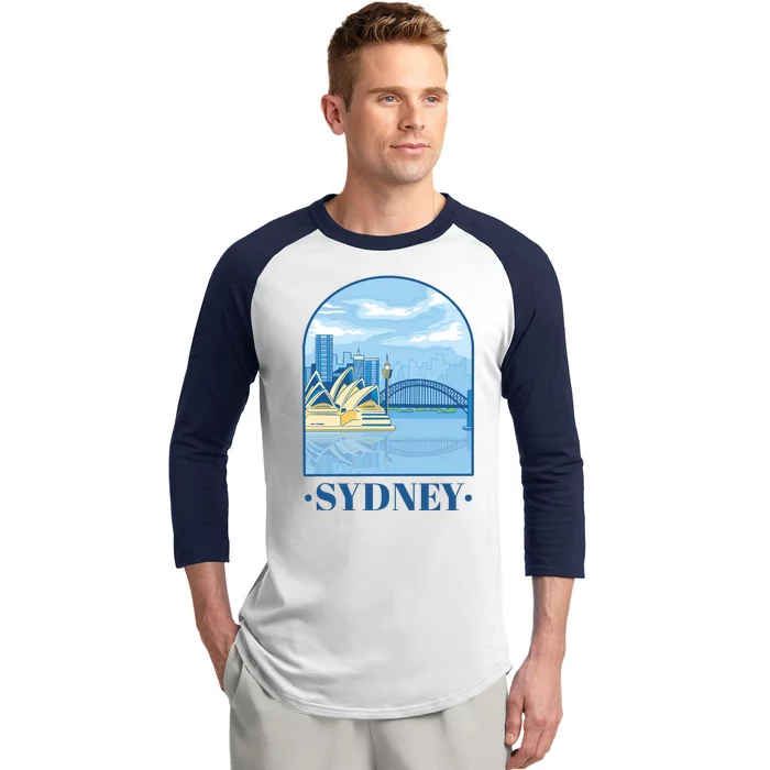 Sydney Skyline View Baseball Sleeve Shirt