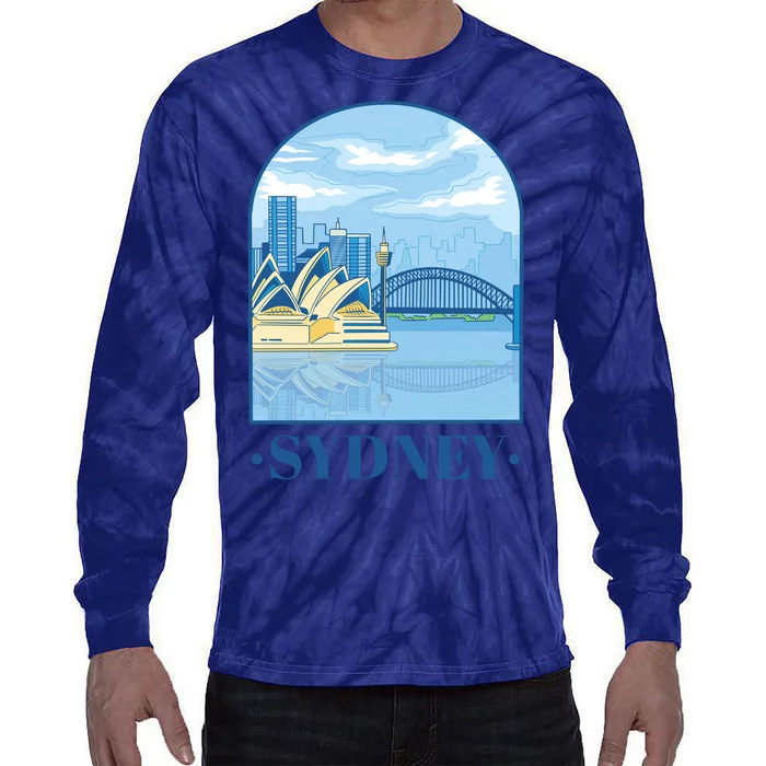 Sydney Skyline View Tie-Dye Long Sleeve Shirt