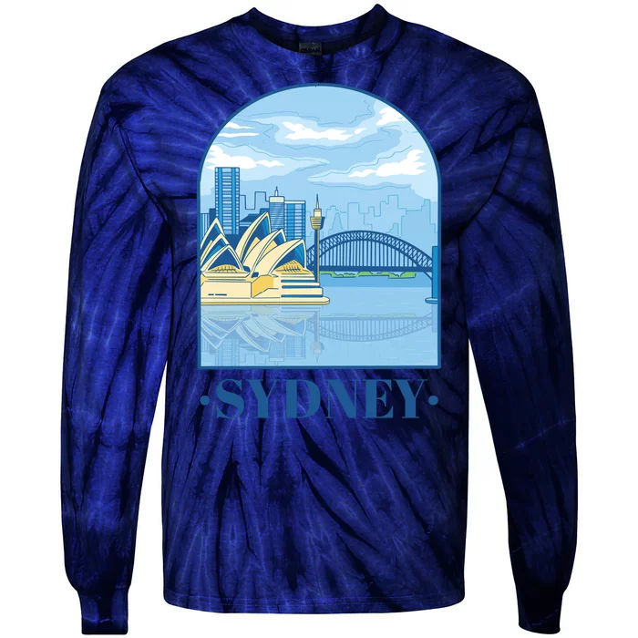 Sydney Skyline View Tie-Dye Long Sleeve Shirt