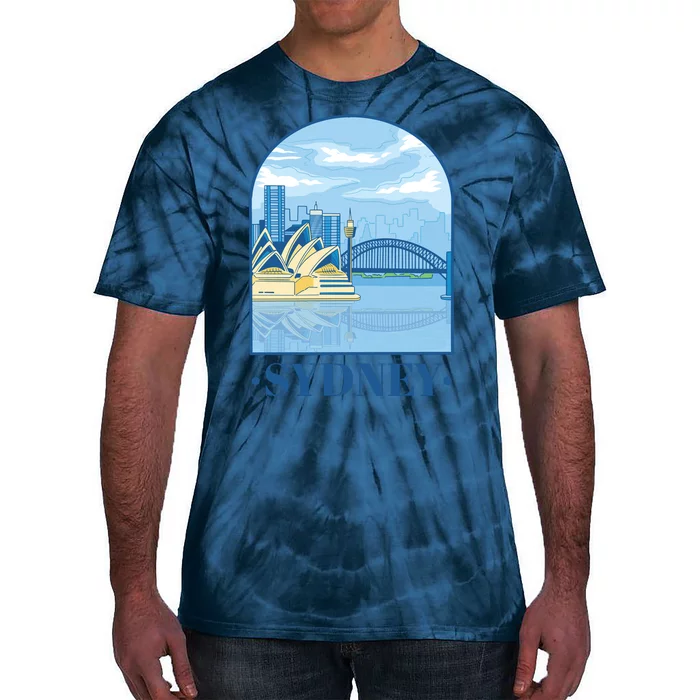 Sydney Skyline View Tie-Dye T-Shirt