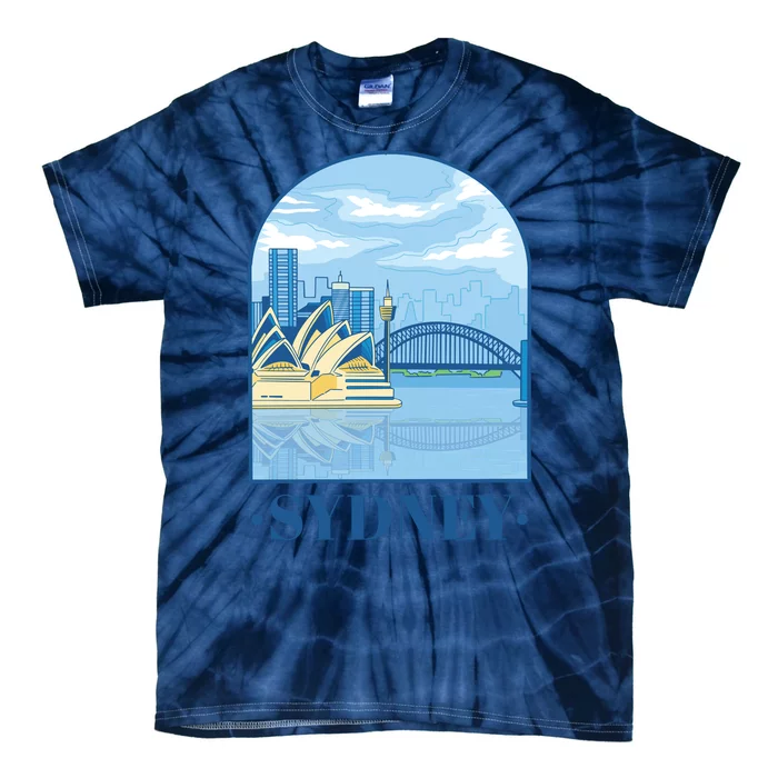 Sydney Skyline View Tie-Dye T-Shirt