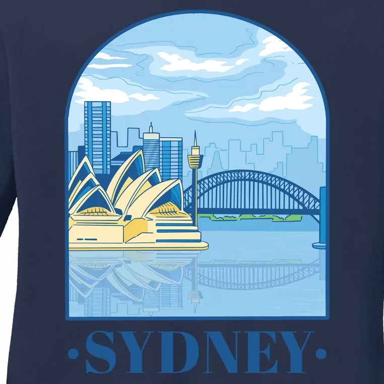 Sydney Skyline View Ladies Long Sleeve Shirt