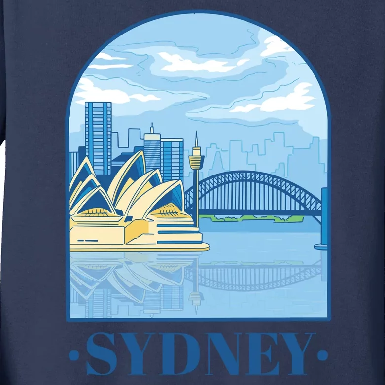 Sydney Skyline View Kids Long Sleeve Shirt