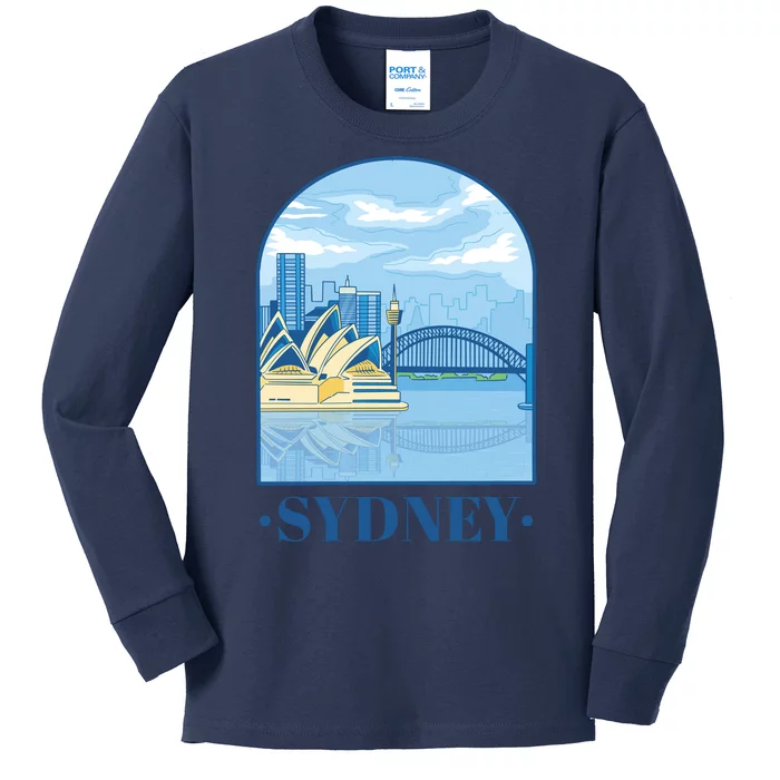 Sydney Skyline View Kids Long Sleeve Shirt