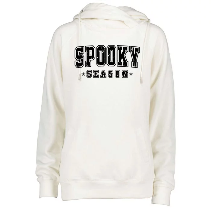 Spooky Season Varsity Halloween Graphic Womens Funnel Neck Pullover Hood