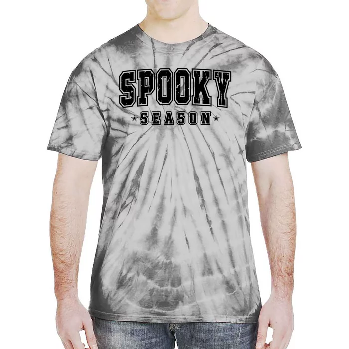 Spooky Season Varsity Halloween Graphic Tie-Dye T-Shirt