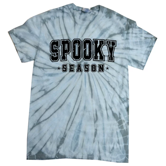 Spooky Season Varsity Halloween Graphic Tie-Dye T-Shirt