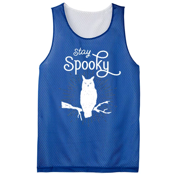 Stay Spooky Vintage Halloween Owl Great Gift Mesh Reversible Basketball Jersey Tank