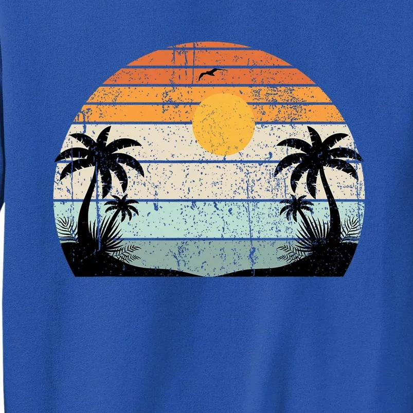 Sunshine Summer Vibes Palm Trees Beach Retro Tropical Summer Tall Sweatshirt