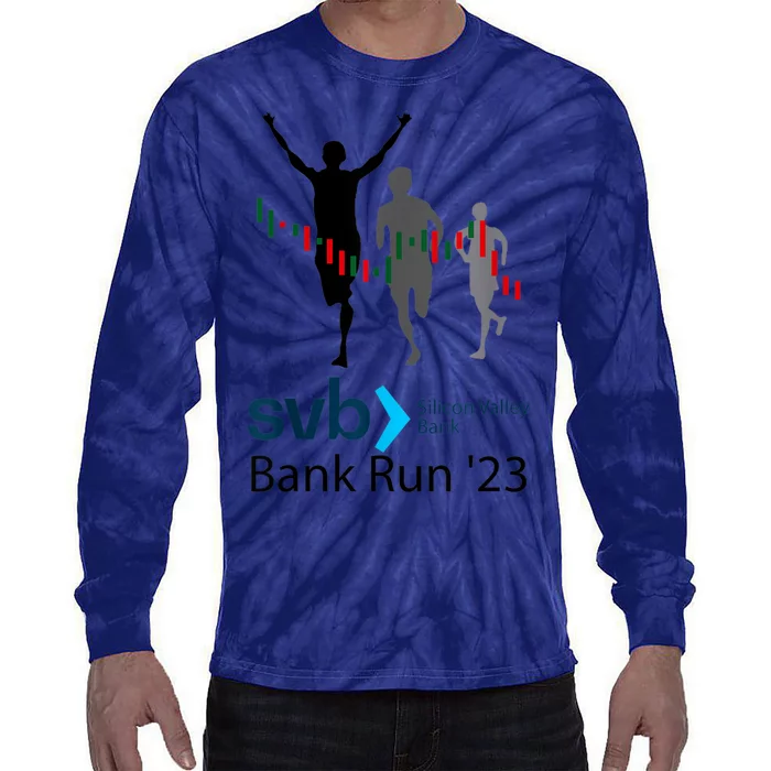 Svb Silicon Valley Bank Run ′23 Tie-Dye Long Sleeve Shirt