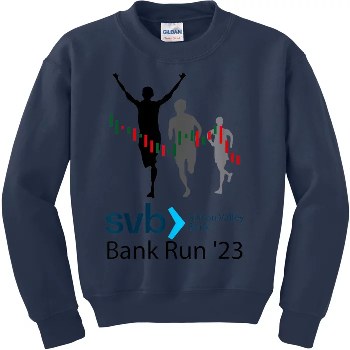 Svb Silicon Valley Bank Run ′23 Kids Sweatshirt