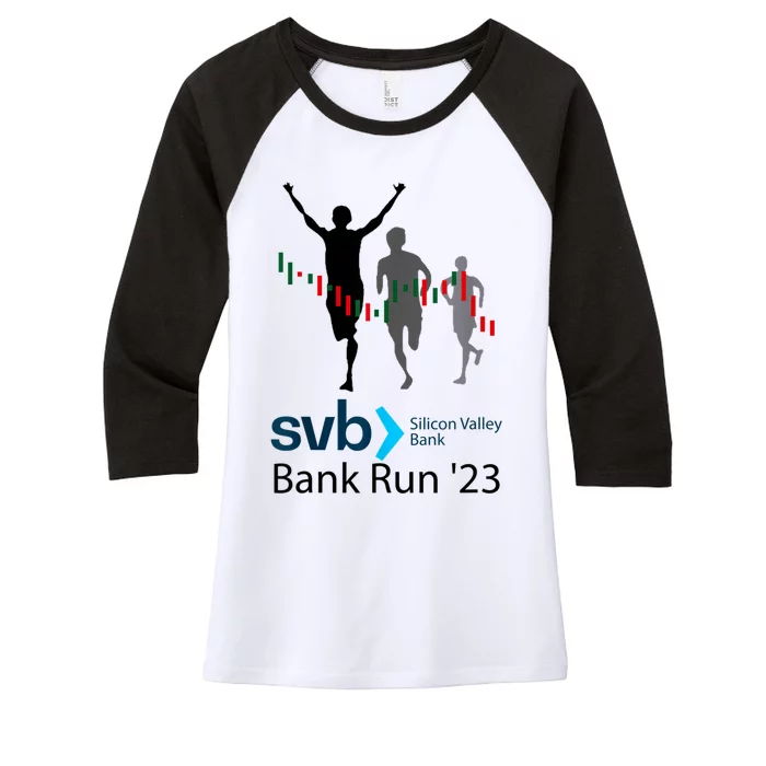 Svb Silicon Valley Bank Run ′23 Women's Tri-Blend 3/4-Sleeve Raglan Shirt