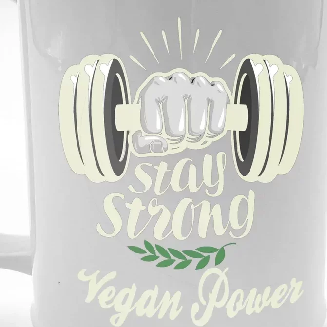 Stay Strong Vegan Power Gift Front & Back Beer Stein