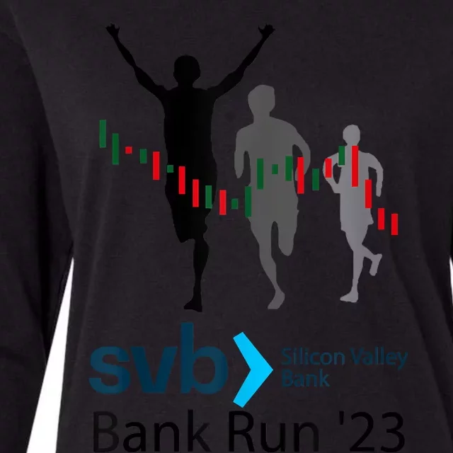 Svb Silicon Valley Bank Run ′23 Womens Cotton Relaxed Long Sleeve T-Shirt