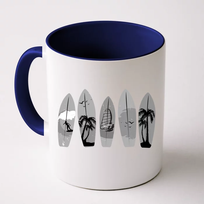 Surfing Surfboard Vintage Classic Retro Surfboarder Surfer Gift Front & Back Coffee Mug