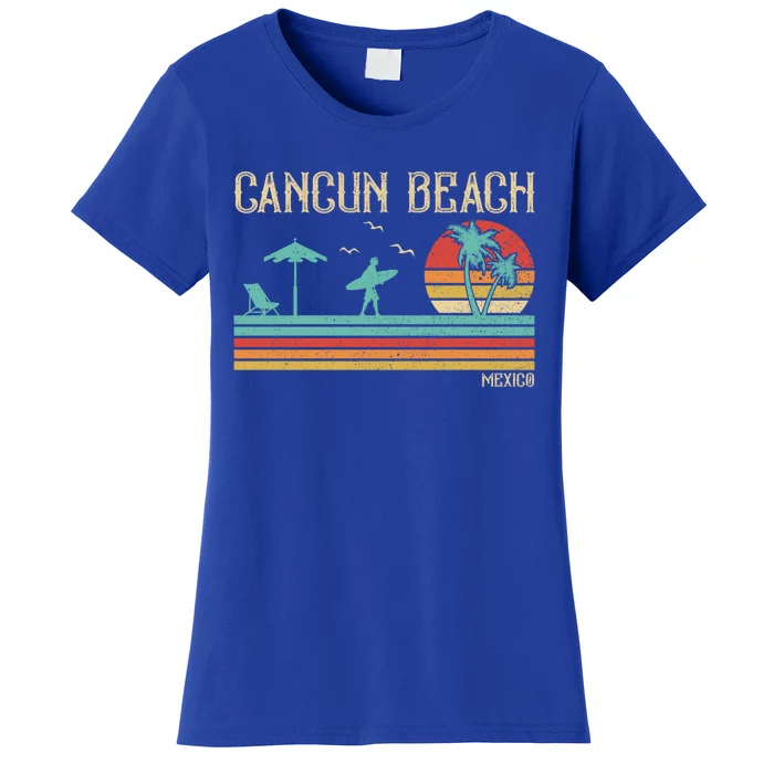 Sunset Summer Vintage Vacation Mexico Cancun Beach Cute Gift Women's T-Shirt