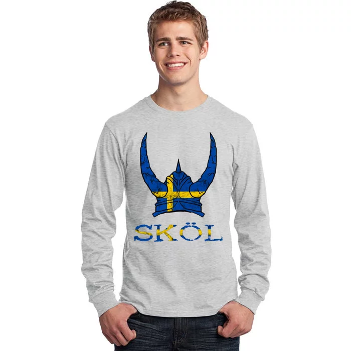 Skol Swedish Viking Helmet Sweden Nordic Northman Swede Gift Tall Long Sleeve T-Shirt