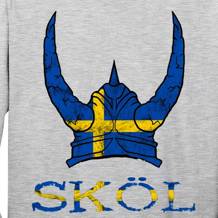 Skol Swedish Viking Helmet Sweden Nordic Northman Swede Gift Tall Long Sleeve T-Shirt