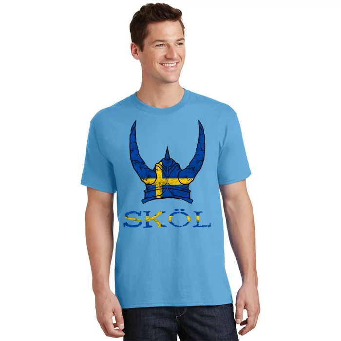 Skol Swedish Viking Helmet Sweden Nordic Northman Swede Gift T-Shirt