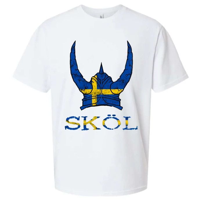 Skol Swedish Viking Helmet Sweden Nordic Northman Swede Gift Sueded Cloud Jersey T-Shirt