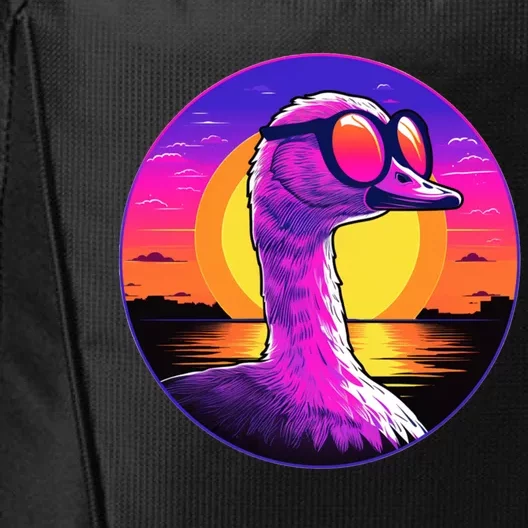 Sunshine Summer Vibes Goose Duck Beach Synthwave Tropical Gift City Backpack