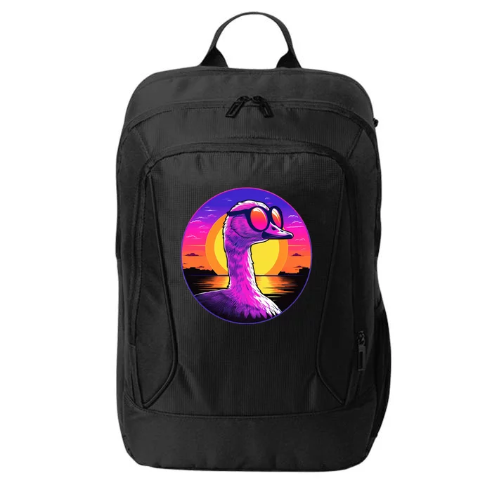 Sunshine Summer Vibes Goose Duck Beach Synthwave Tropical Gift City Backpack