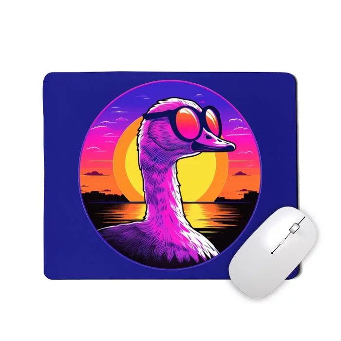 Sunshine Summer Vibes Goose Duck Beach Synthwave Tropical Gift Mousepad