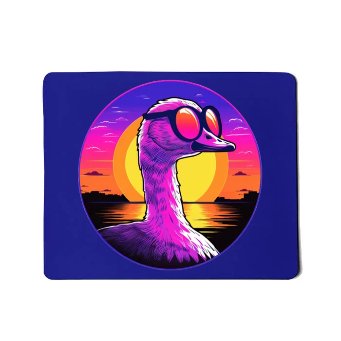 Sunshine Summer Vibes Goose Duck Beach Synthwave Tropical Gift Mousepad